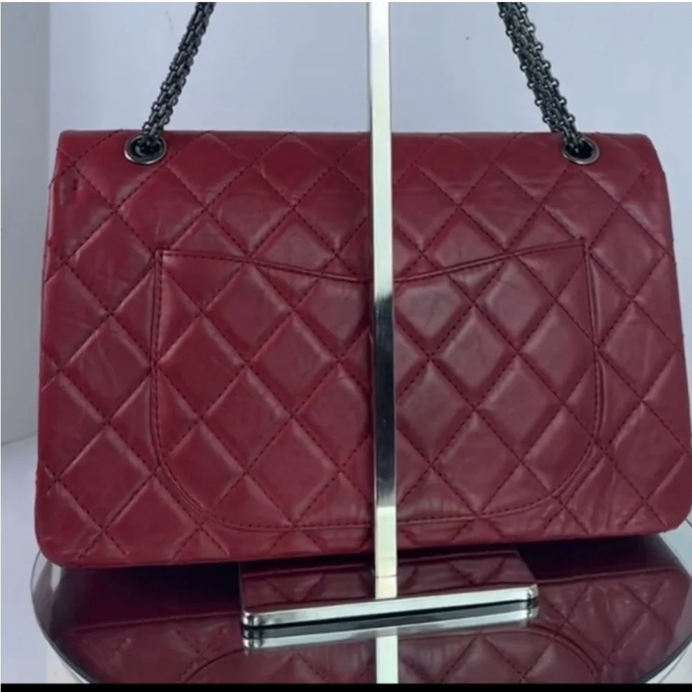 CHANEL Chanel Red Reissue 2.55 Flap Bag Quilted Aged Calfskin 227